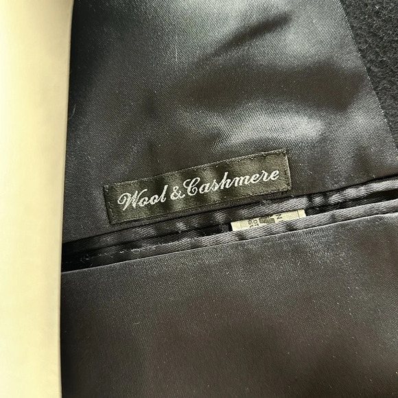 Burberry Trench Coat Cashmere Wool Blend Button Down Navy Blue Vintage Large * - Picture 10 of 14